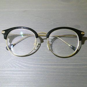 VTG Playboy Bunny Browline Wire Eyeglasses Black & Gold PB-30174 52-19-142 USA